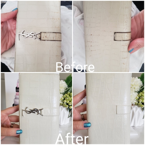 *SOLD* Authentic Pre-owned Yves Saint Laurent Croc Embossed Leather Flap Wallet - Picture 13 of 16